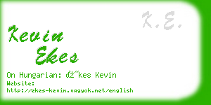 kevin ekes business card